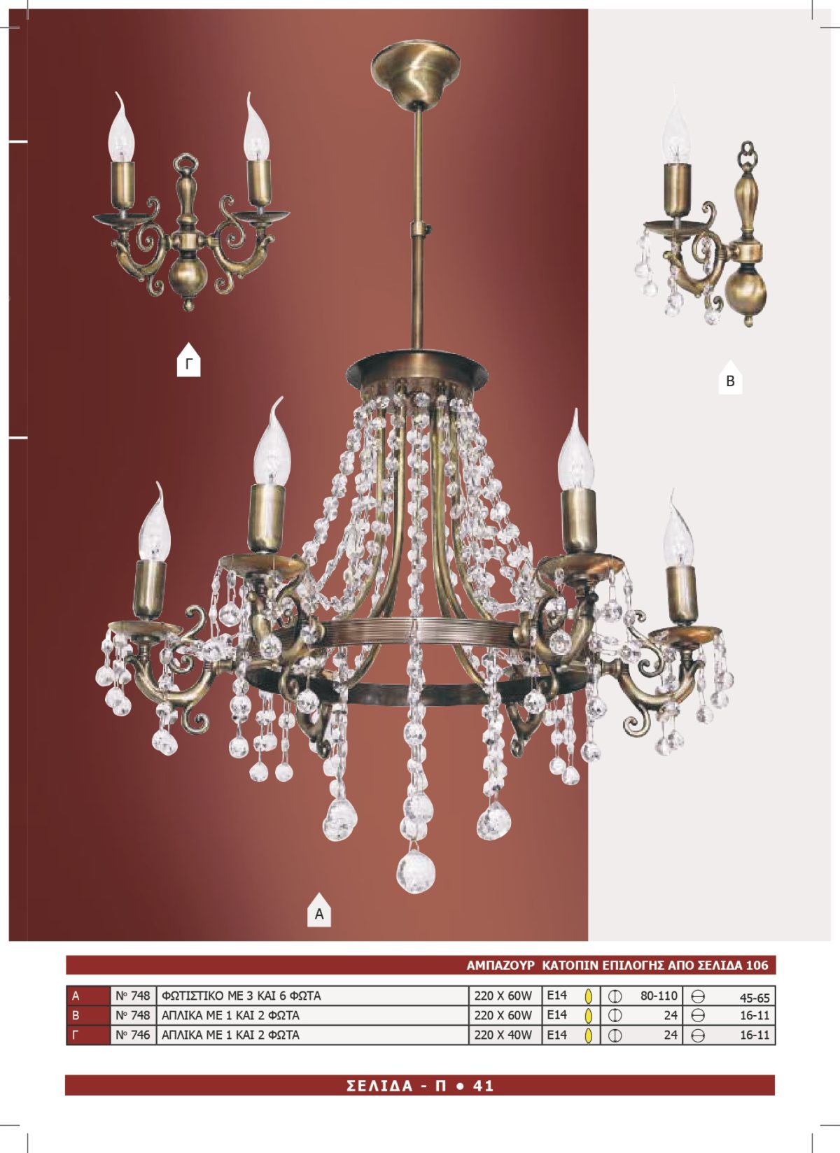 Φωτιστικό Αφροδίτη 746-748