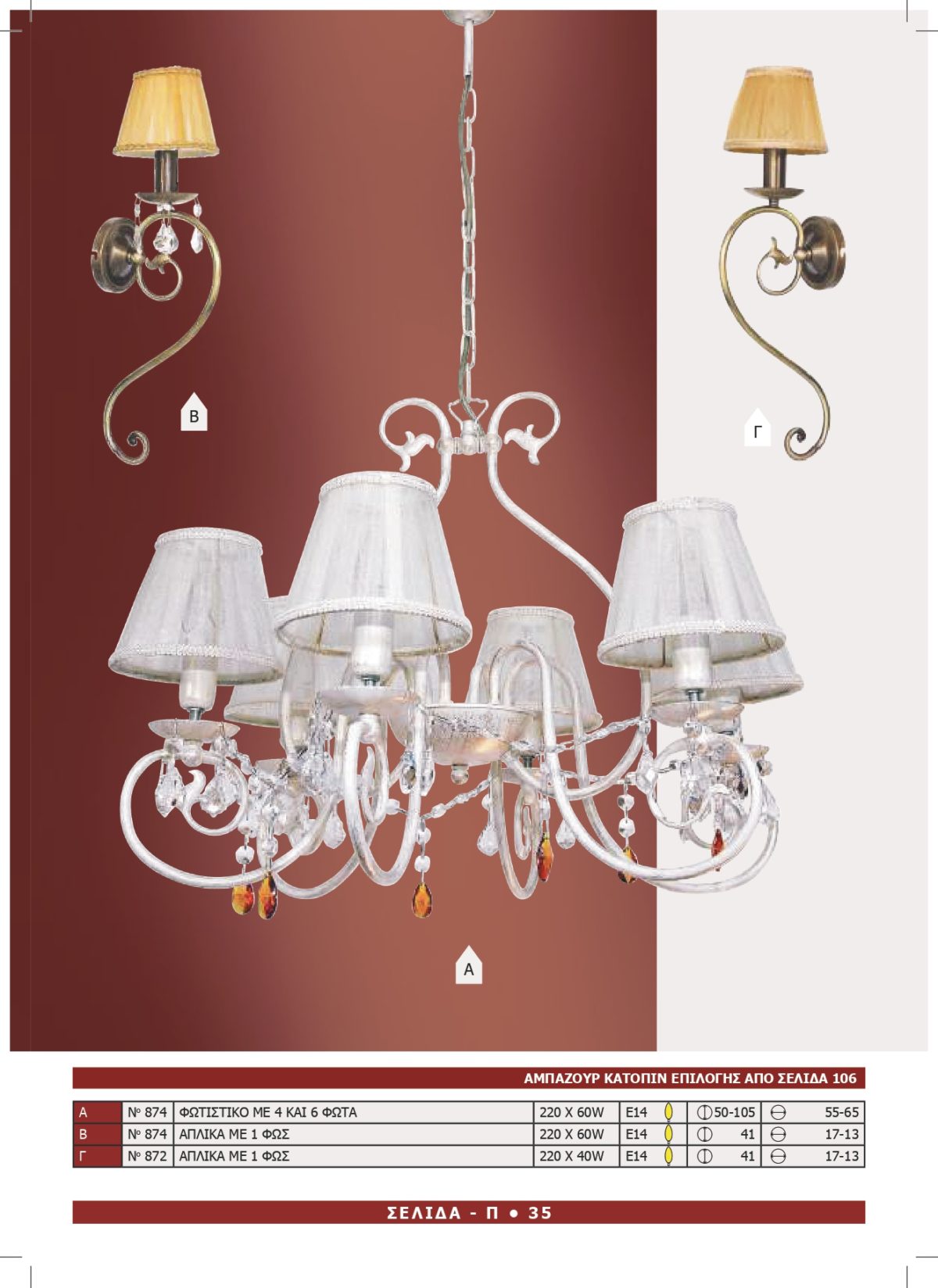 Φωτιστικό Αφροδίτη 872-874