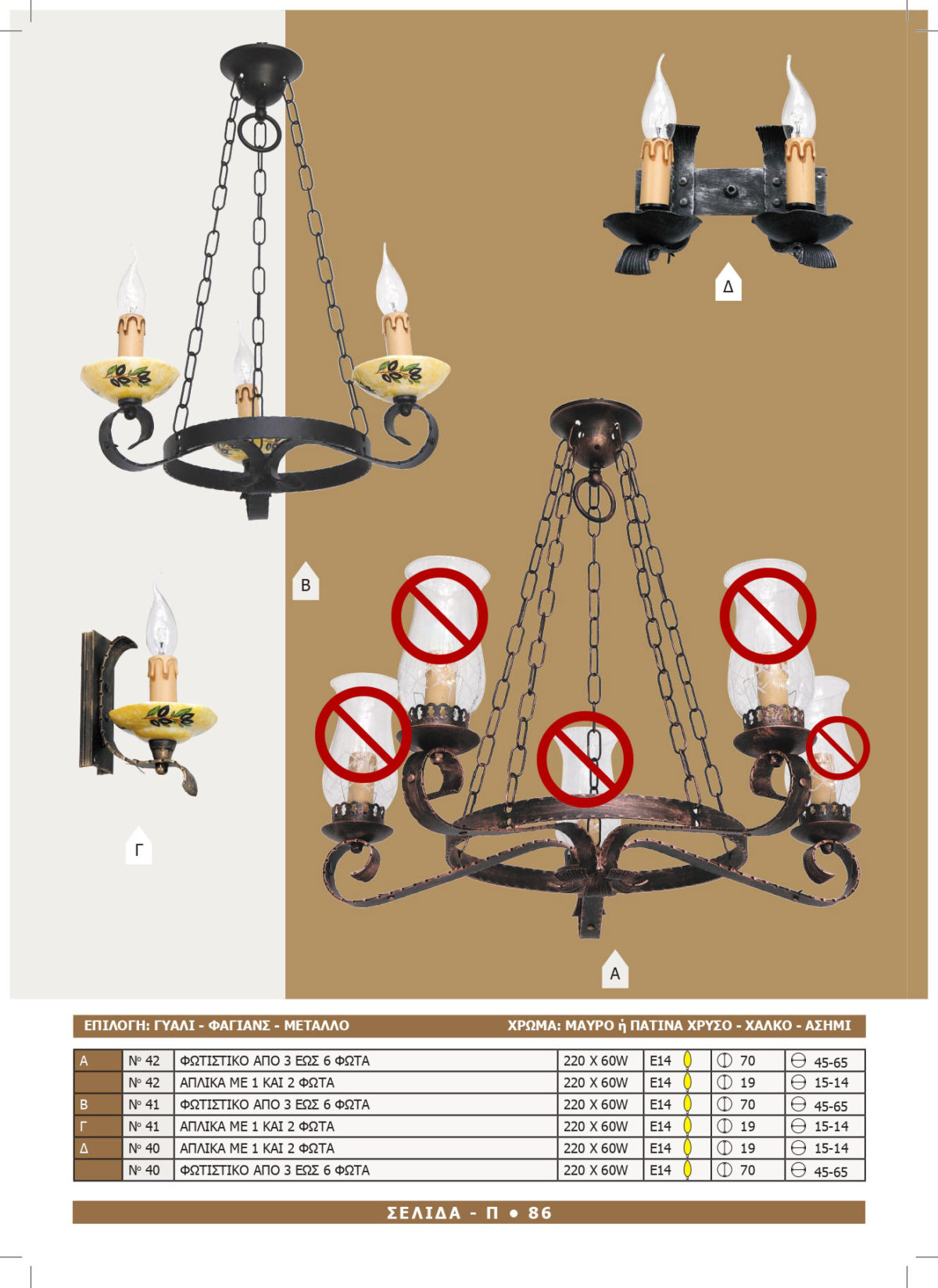 Φωτιστικό Αφροδίτη 40-41-42