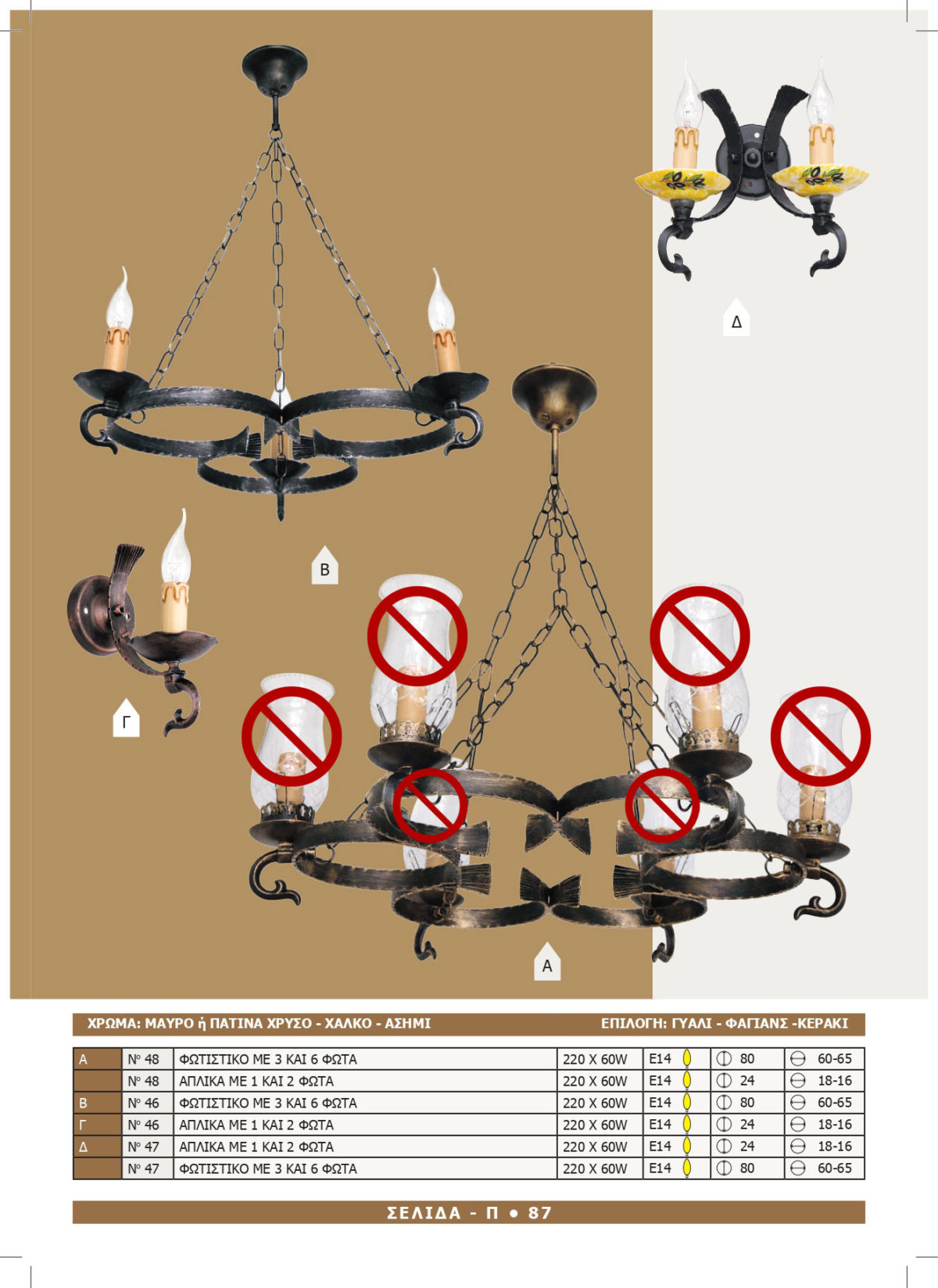 Φωτιστικό Αφροδίτη 46-47-48