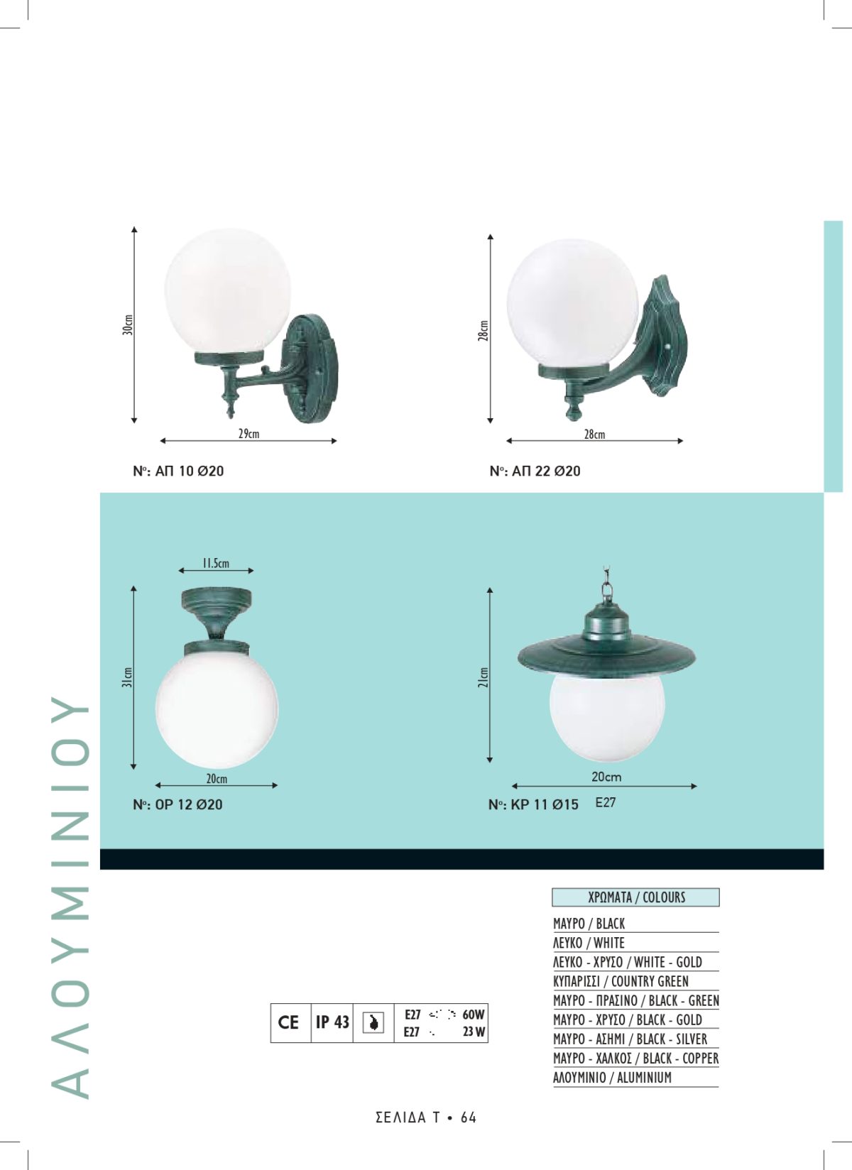 Φωτιστικά εξωτερικού χώρου Διογένης 10-11-12-22