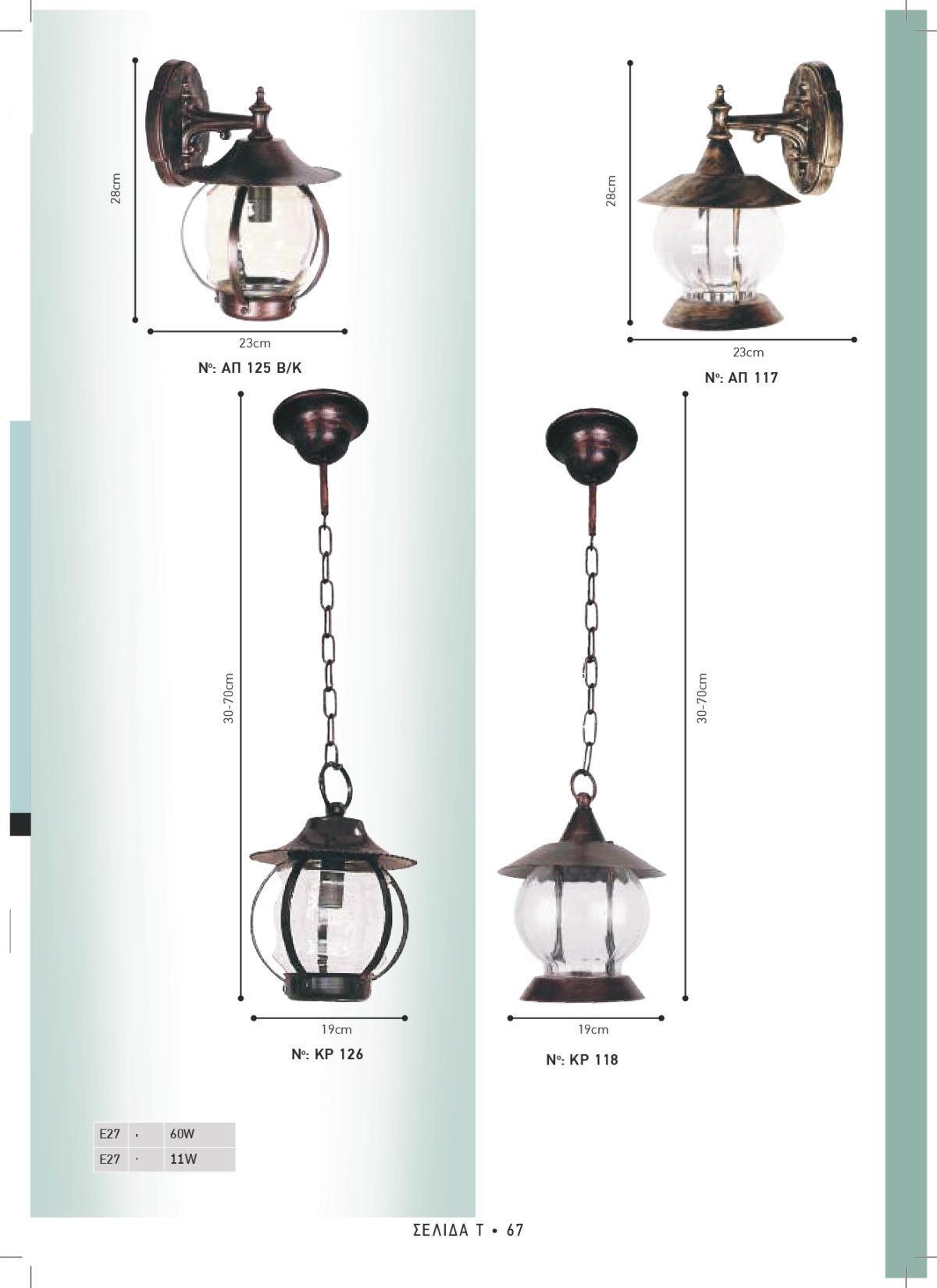 Φωτιστικά εξωτερικού χώρου Διογένης 117-118-125-126
