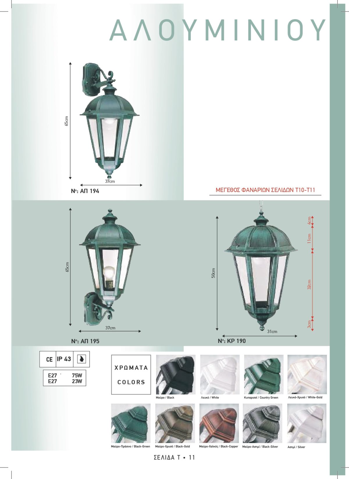 Φωτιστικά εξωτερικού χώρου Διογένης 190-194-195