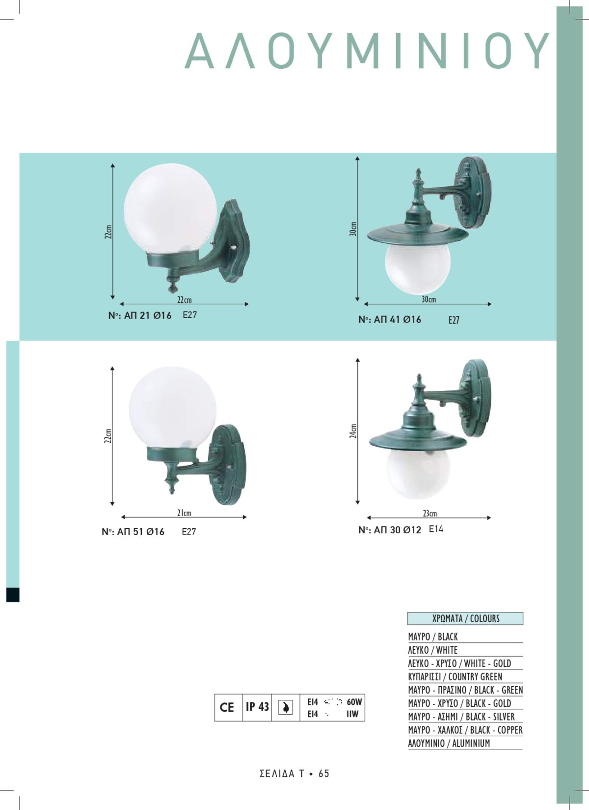 Φωτιστικά εξωτερικού χώρου Διογένης 21-30-41-51