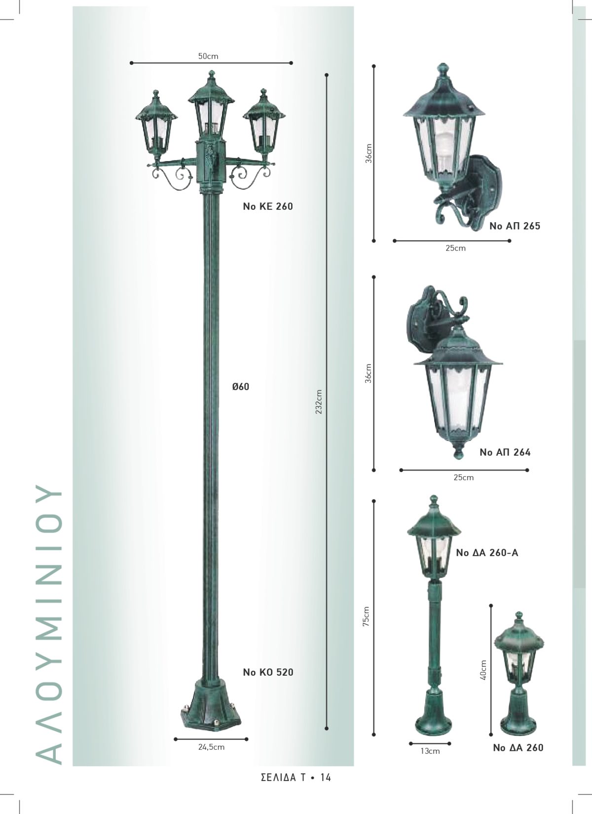 Φωτιστικά εξωτερικού χώρου Διογένης 260-264-265