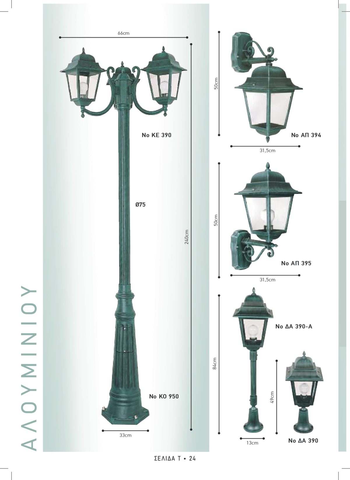 Φωτιστικά εξωτερικού χώρου Διογένης 390-394-395