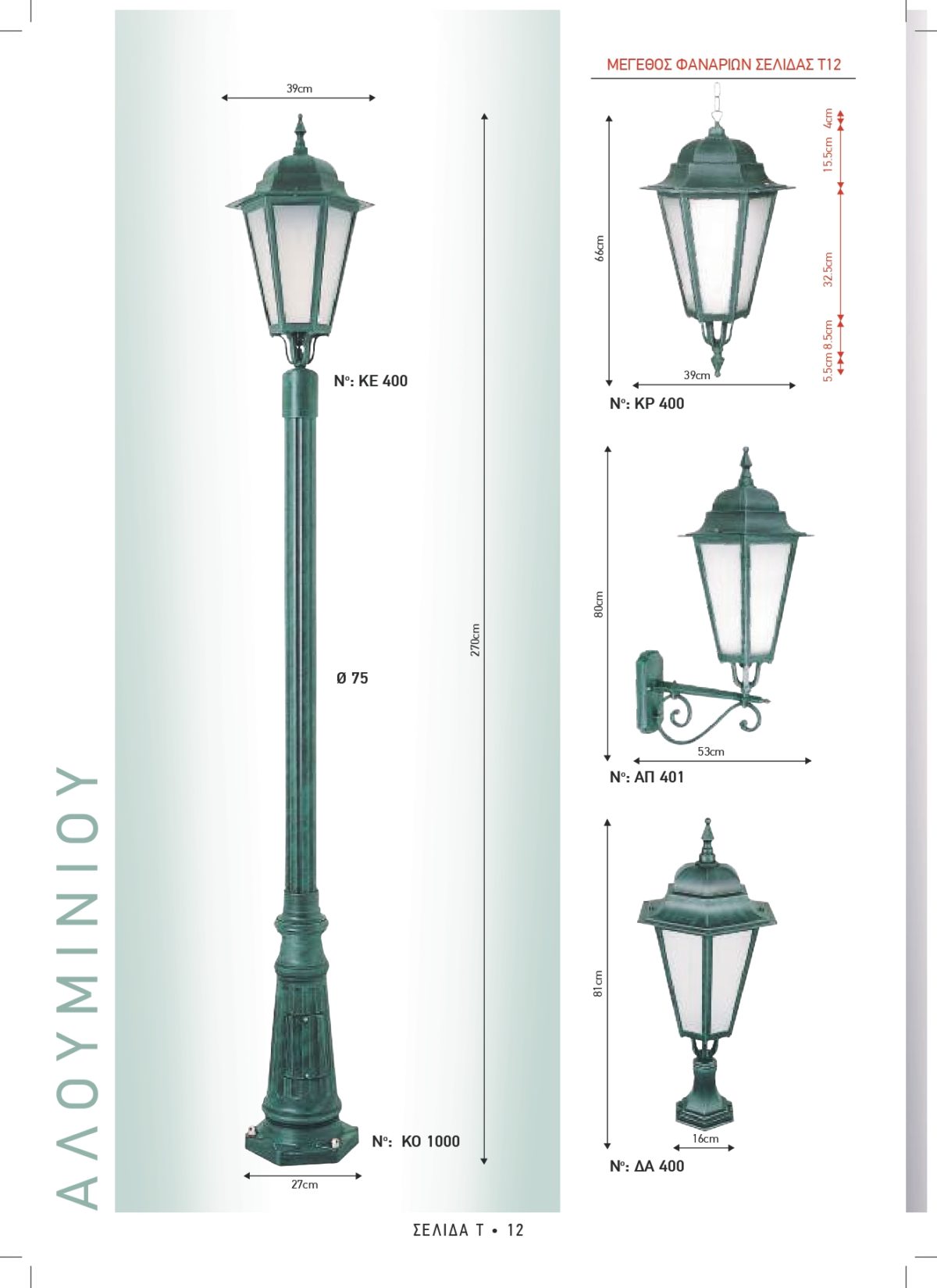 Φωτιστικά εξωτερικού χώρου Διογένης 400-401