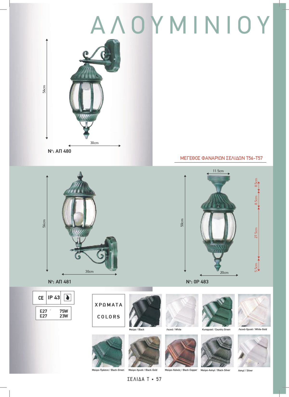 Φωτιστικά εξωτερικού χώρου Διογένης 480-481-483