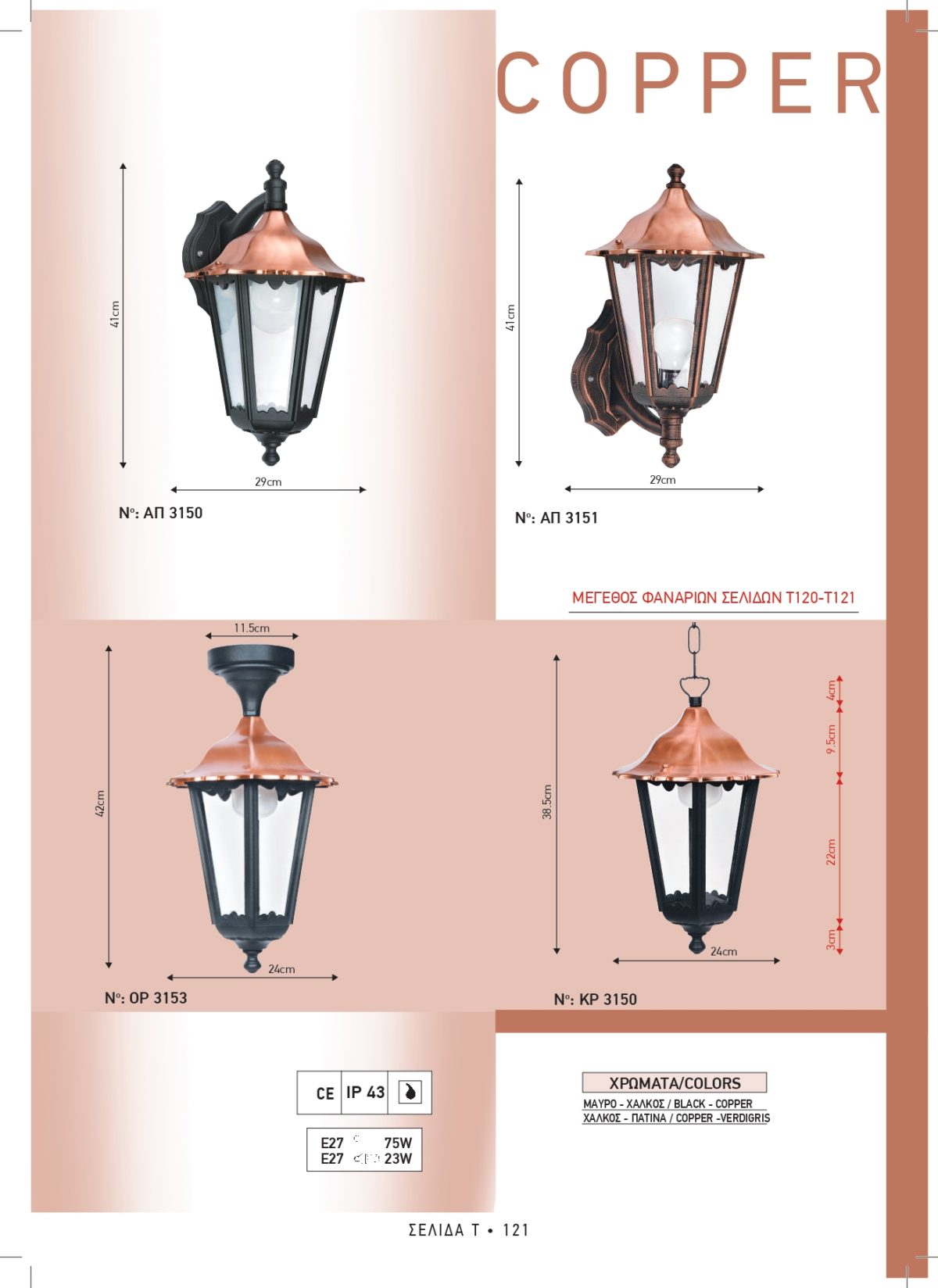 Φωτιστικά εξωτερικού χώρου Διογένης 3150-3151-3153