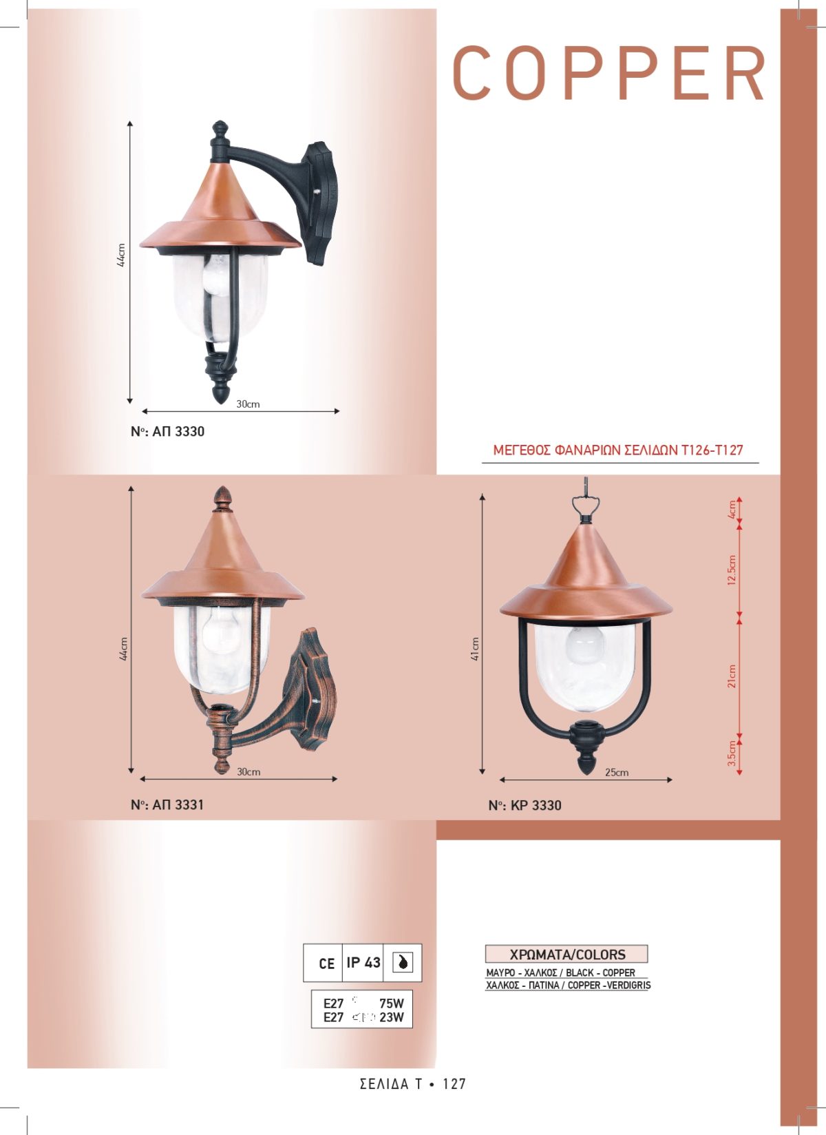 Φωτιστικά εξωτερικού χώρου Διογένης 3330-3331