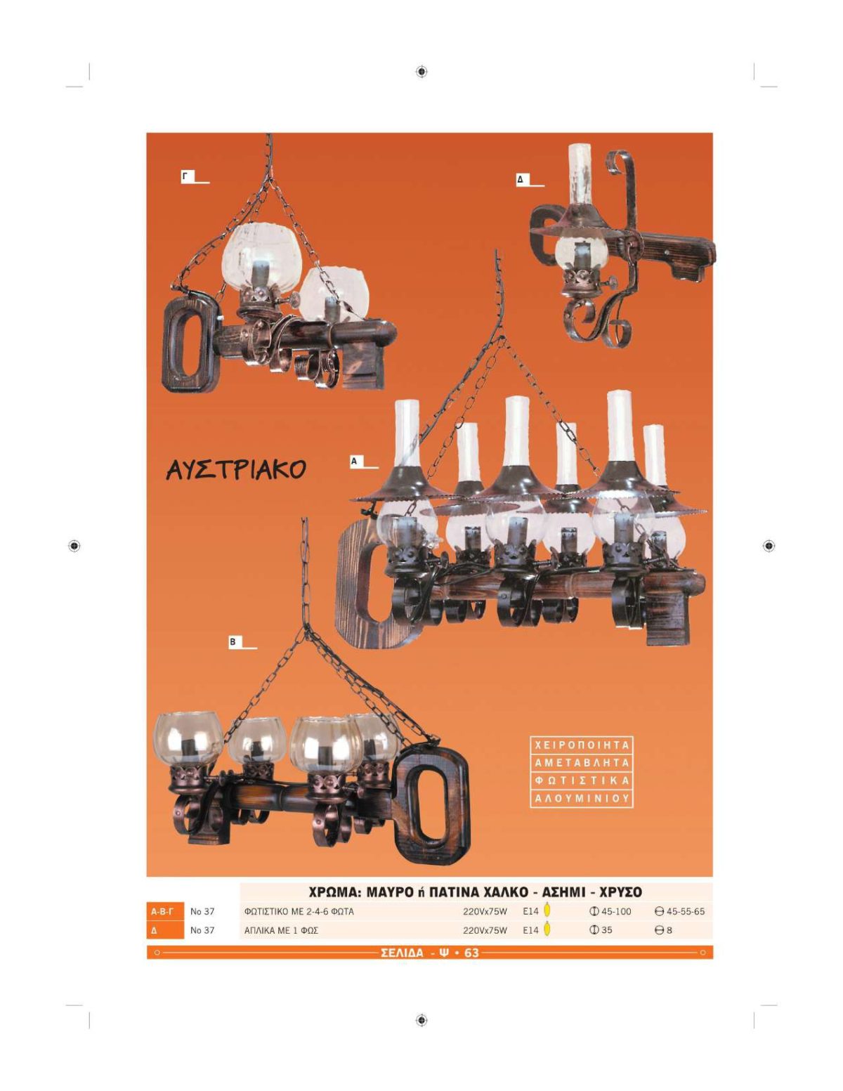 Χειροποίητα φωτιστικά Ήφαιστος 37austria