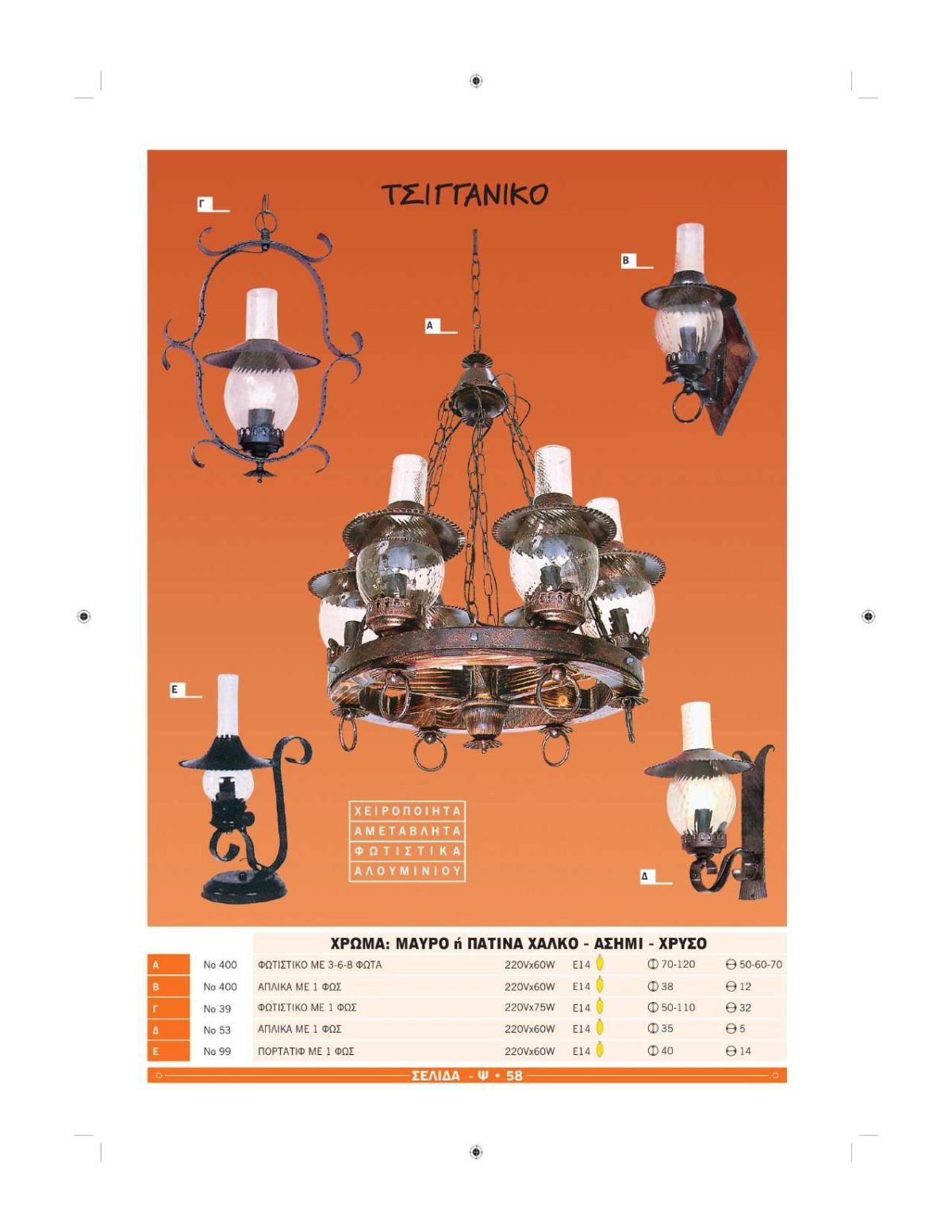 Χειροποίητα φωτιστικά Ήφαιστος Τσιγγάνικα