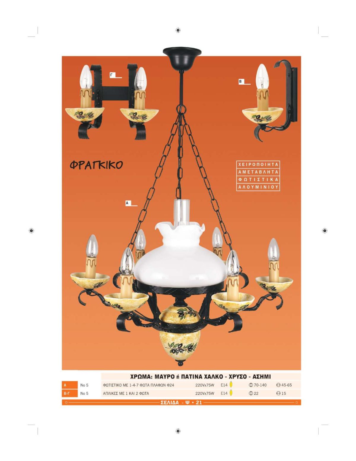 Χειροποίητα φωτιστικά Ήφαιστος Φράγκικα