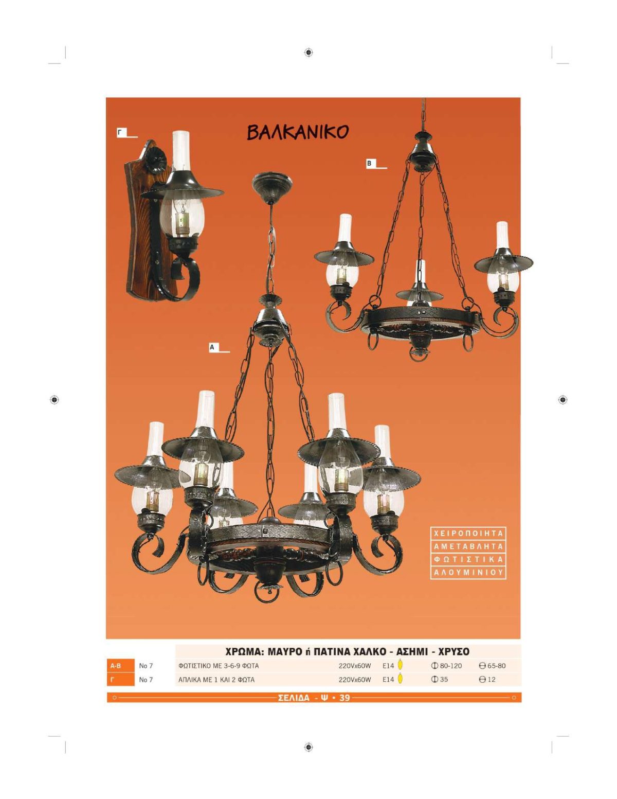 Χειροποίητα φωτιστικά Ήφαιστος Βαλκανικά