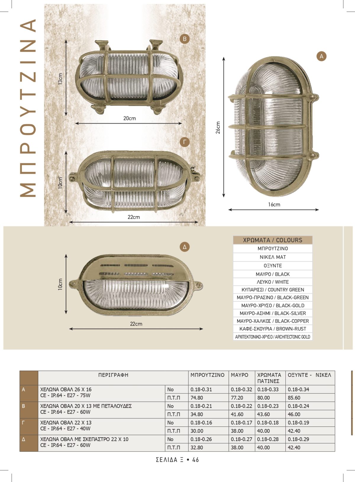 Φωτιστικά εξωτερικού χώρου Καλυψώ 64 Οβάλ