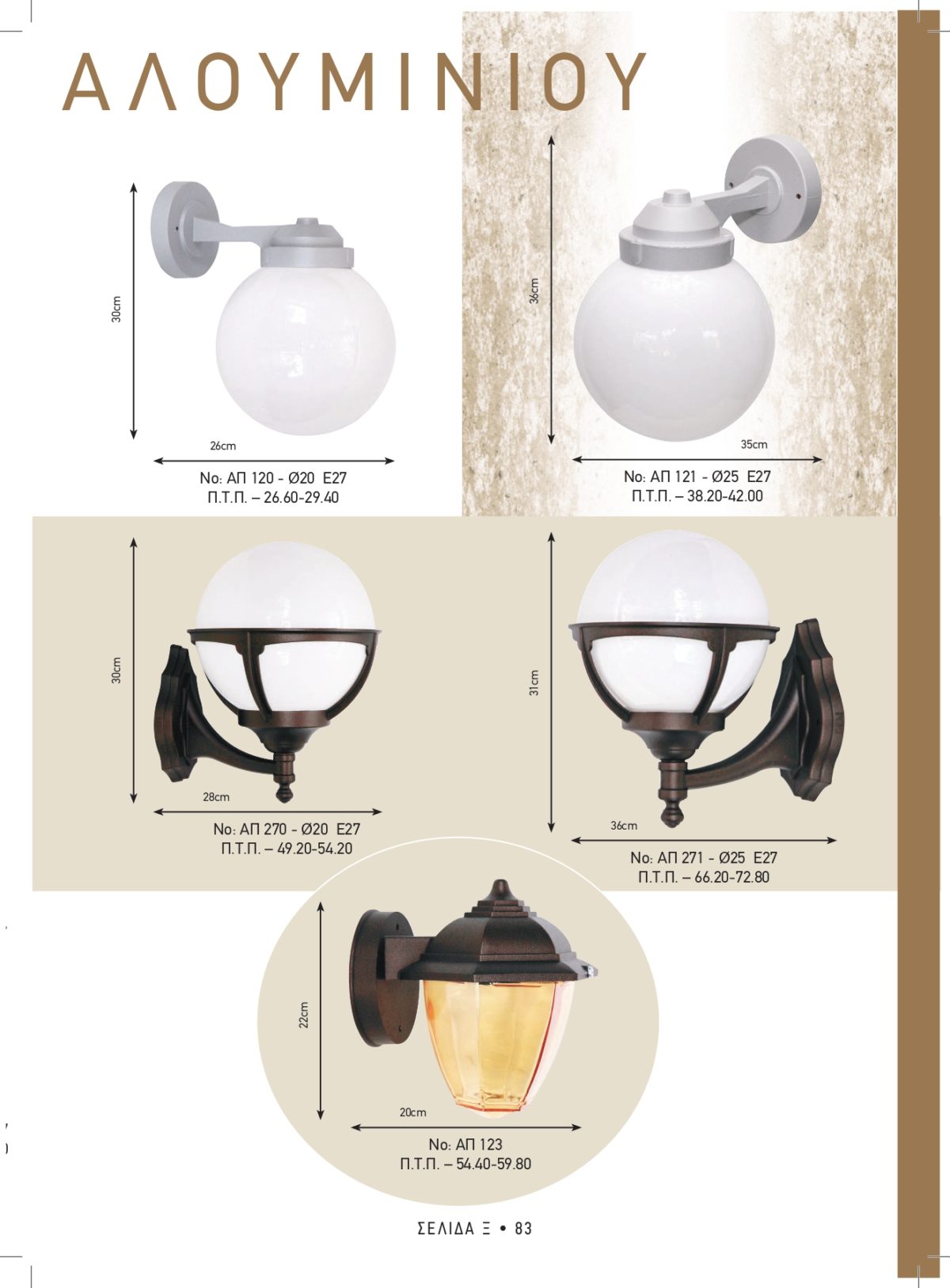 Φωτιστικά εξωτερικού χώρου Καλυψώ 120-121-270-271-123