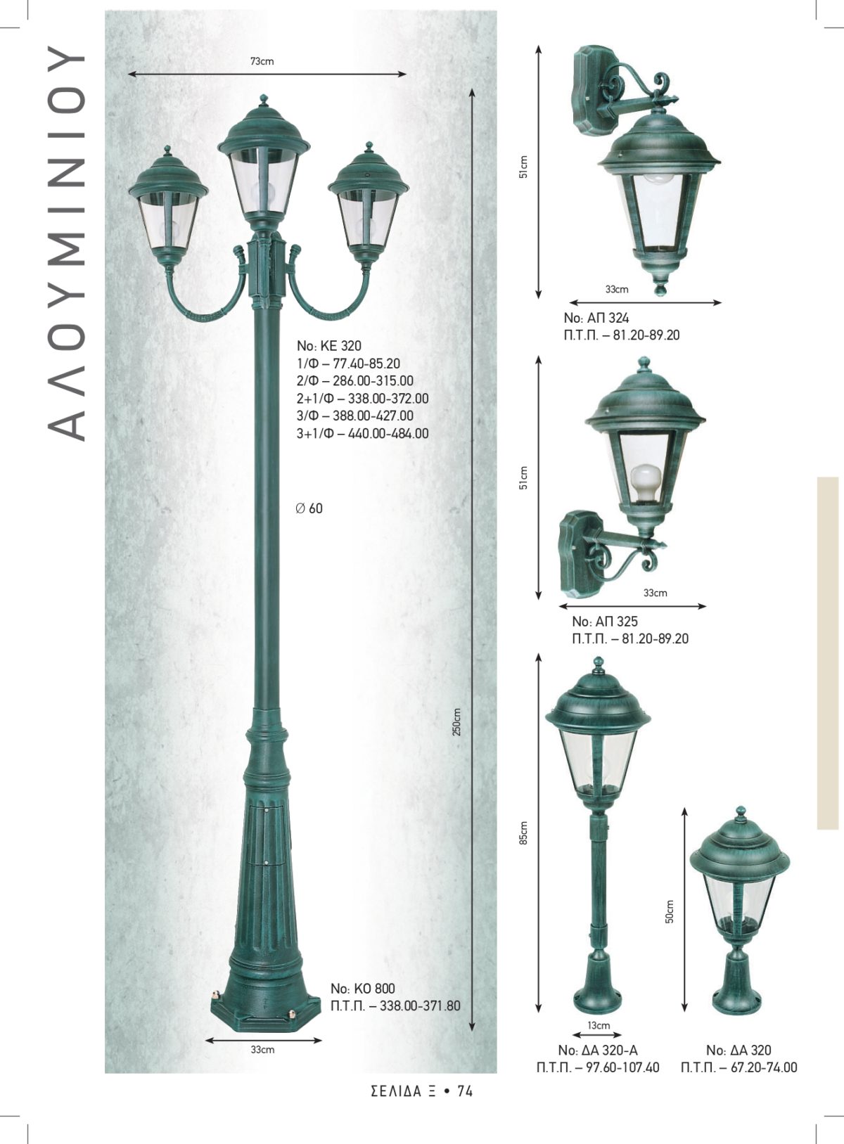 Φωτιστικά εξωτερικού χώρου Καλυψώ 320-324-325